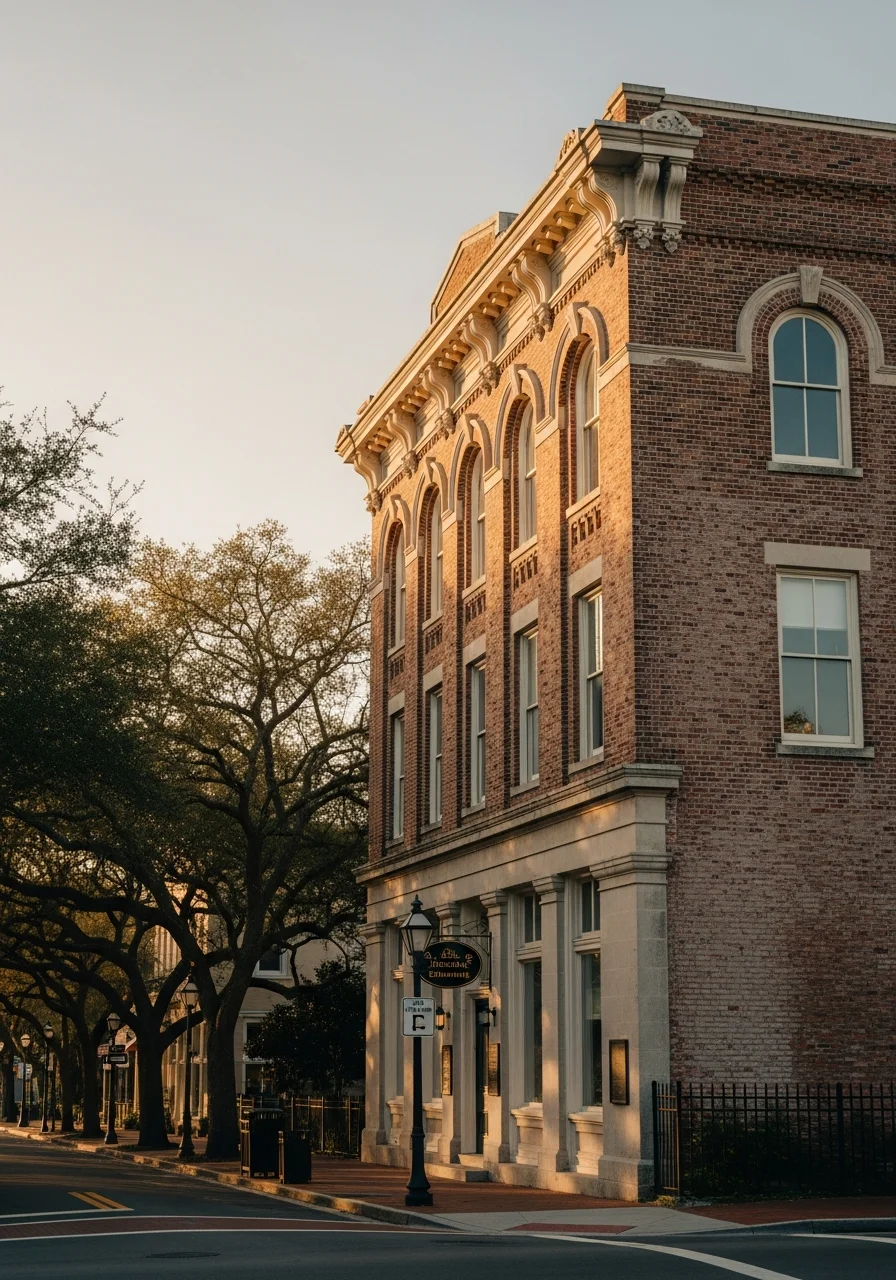 Detailed view of a Fernandina Beach historic property showing architectural character, well-maintained exterior, and neighborhood charm.